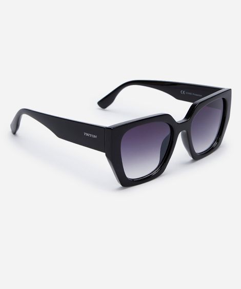 óculos de sol feminino quadrado de acetato triton preto