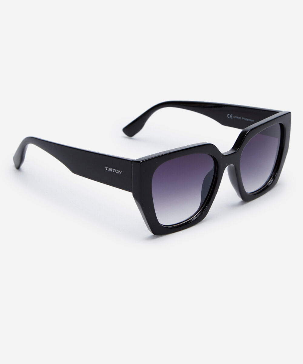 óculos de sol feminino quadrado de acetato triton preto