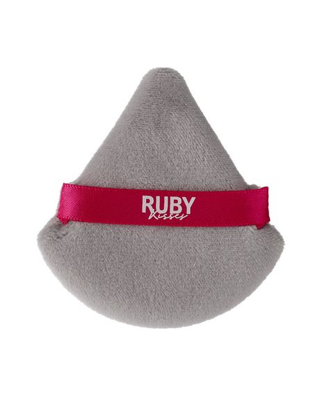 esponja puff ruby kisses para pó triangular cinza e rosa