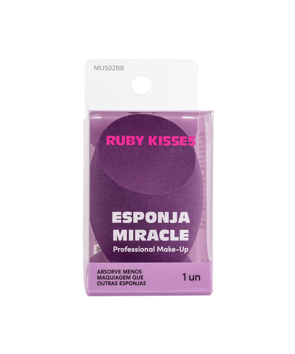 esponja de maquiagem ruby kisses blending miracle