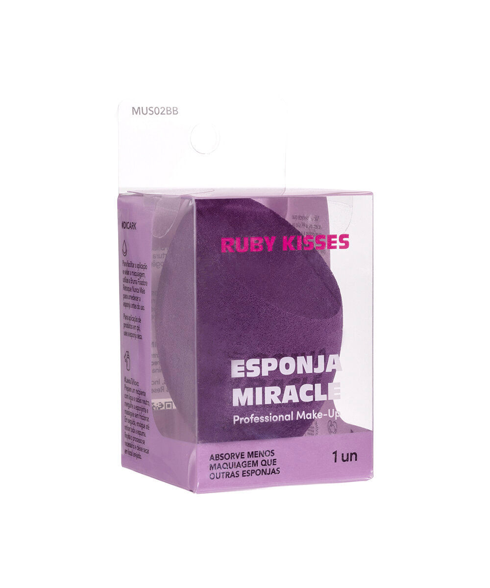 esponja de maquiagem ruby kisses blending miracle