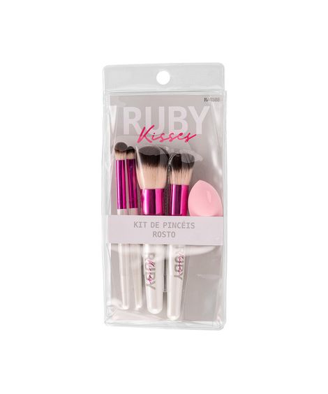 kit de pincéis ruby kisses para rosto