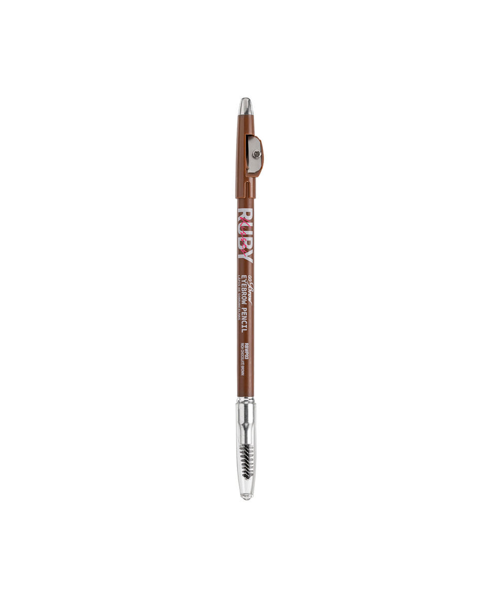 lápis ruby kisses madeira para sobrancelha go brow chocolate brown