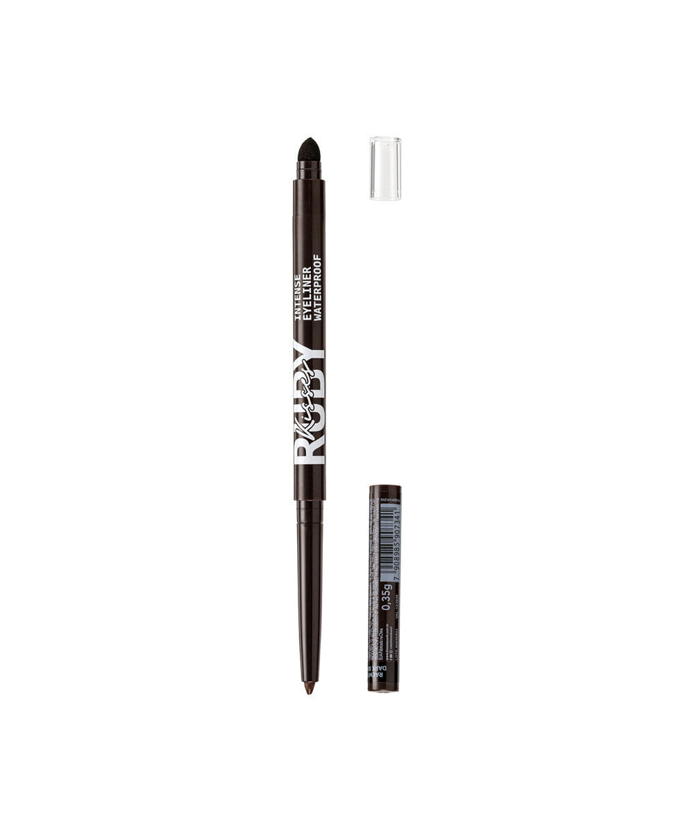 lápis retrátil ruby kisses para olhos à prova d água dark brown