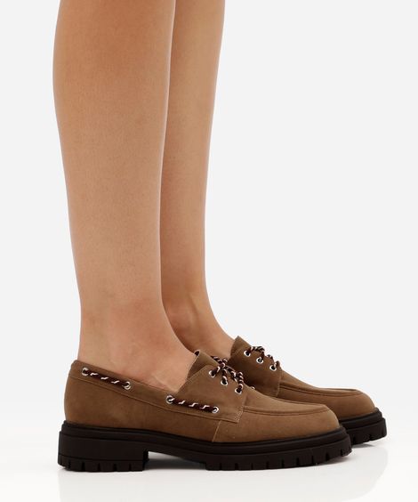 mocassim texturizado tratorado bege