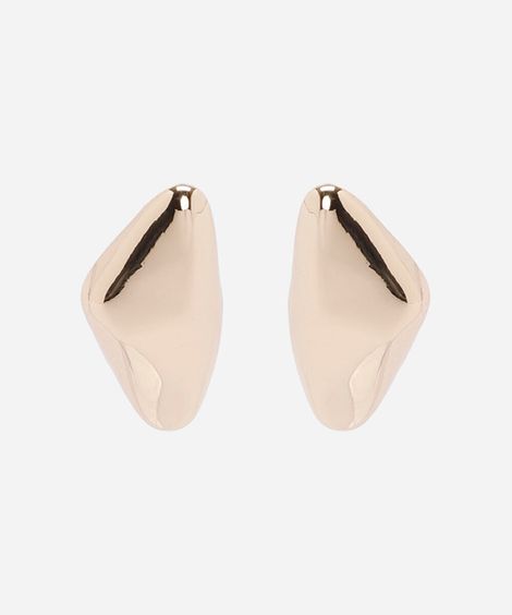 brinco botão triangulo orgânico dourado