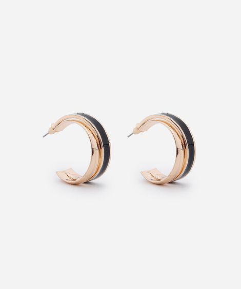 brinco argola esmaltada dourado