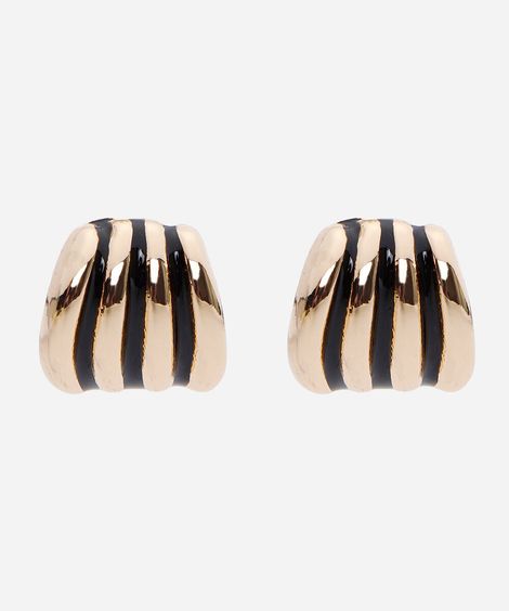 brinco textura esmaltado dourado