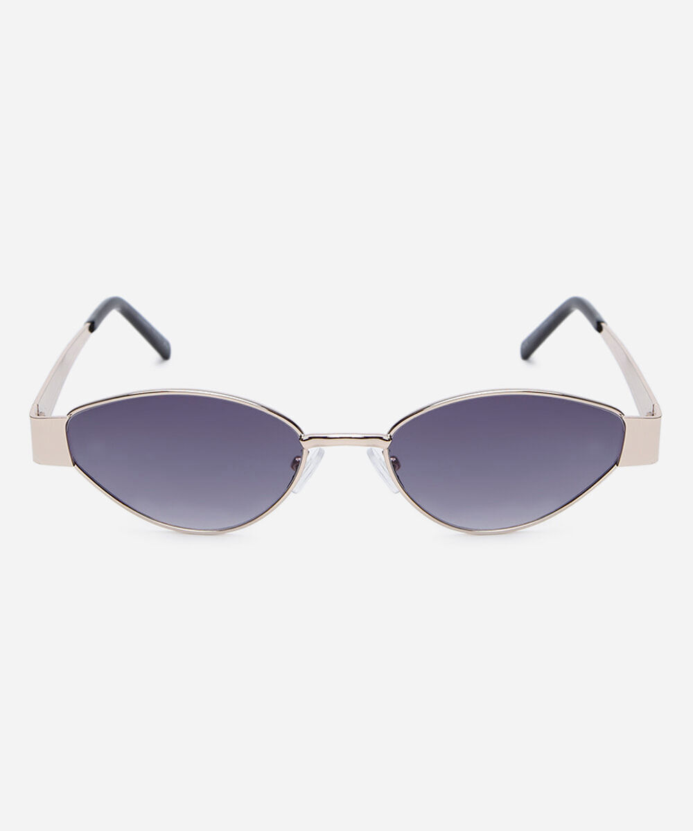 óculos de sol feminino gatinho de metal triton prata