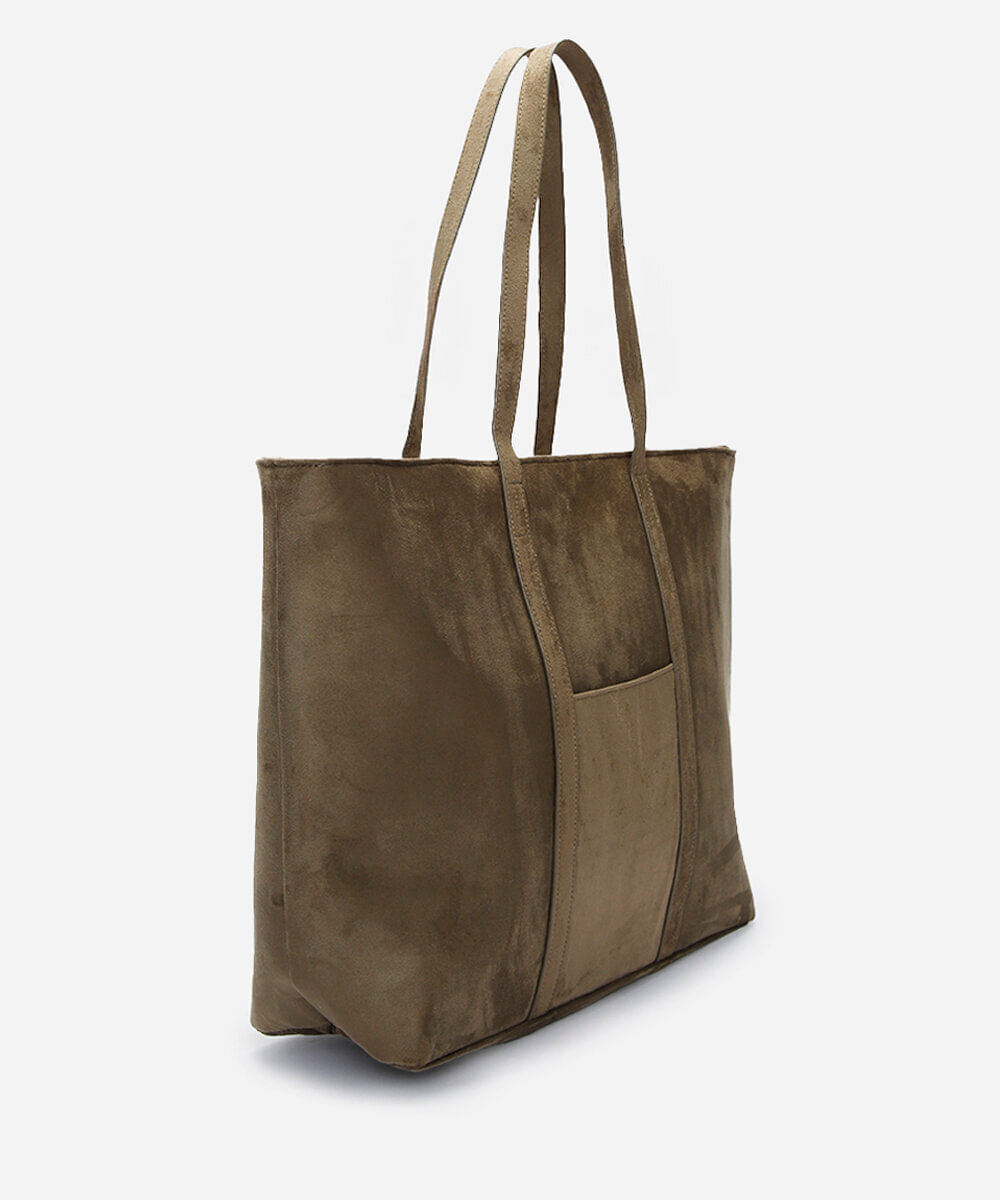 bolsa shopper suede verde