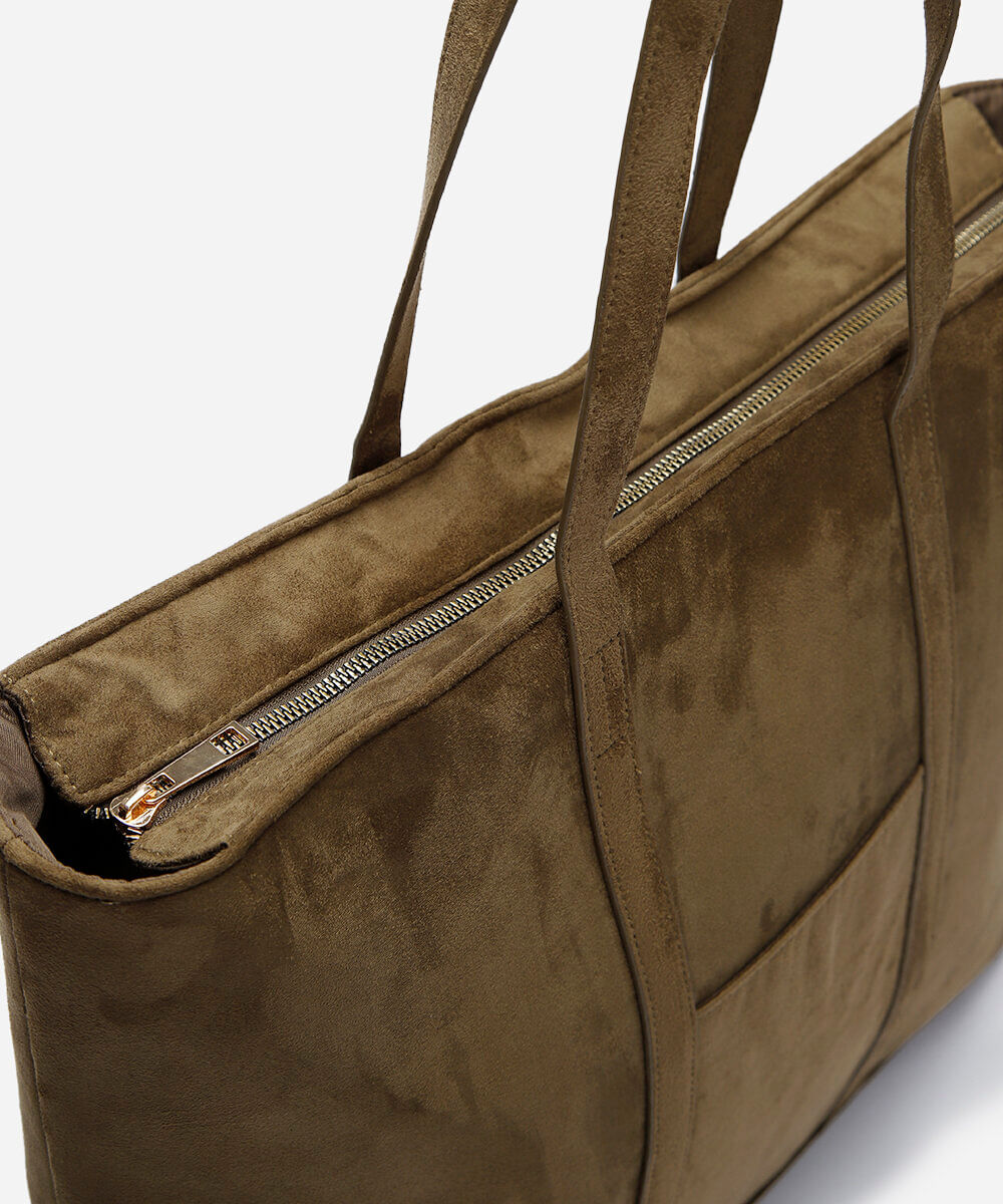bolsa shopper suede verde