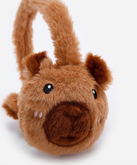 protetor de orelha infantil capivara marrom