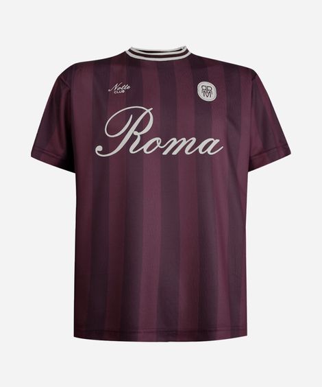 camiseta infantil manga curta roma com listras vinho