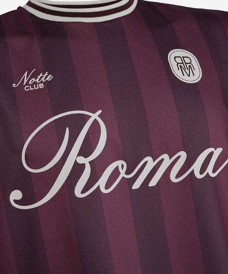 camiseta infantil manga curta roma com listras vinho