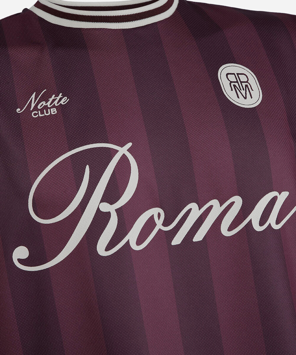 camiseta infantil manga curta roma com listras vinho