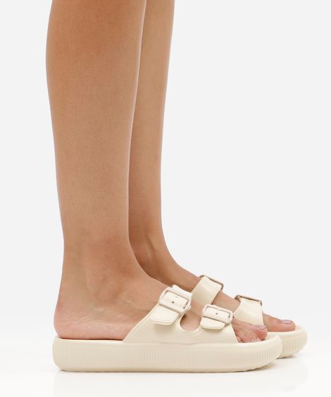 papete com fivela dupla off white