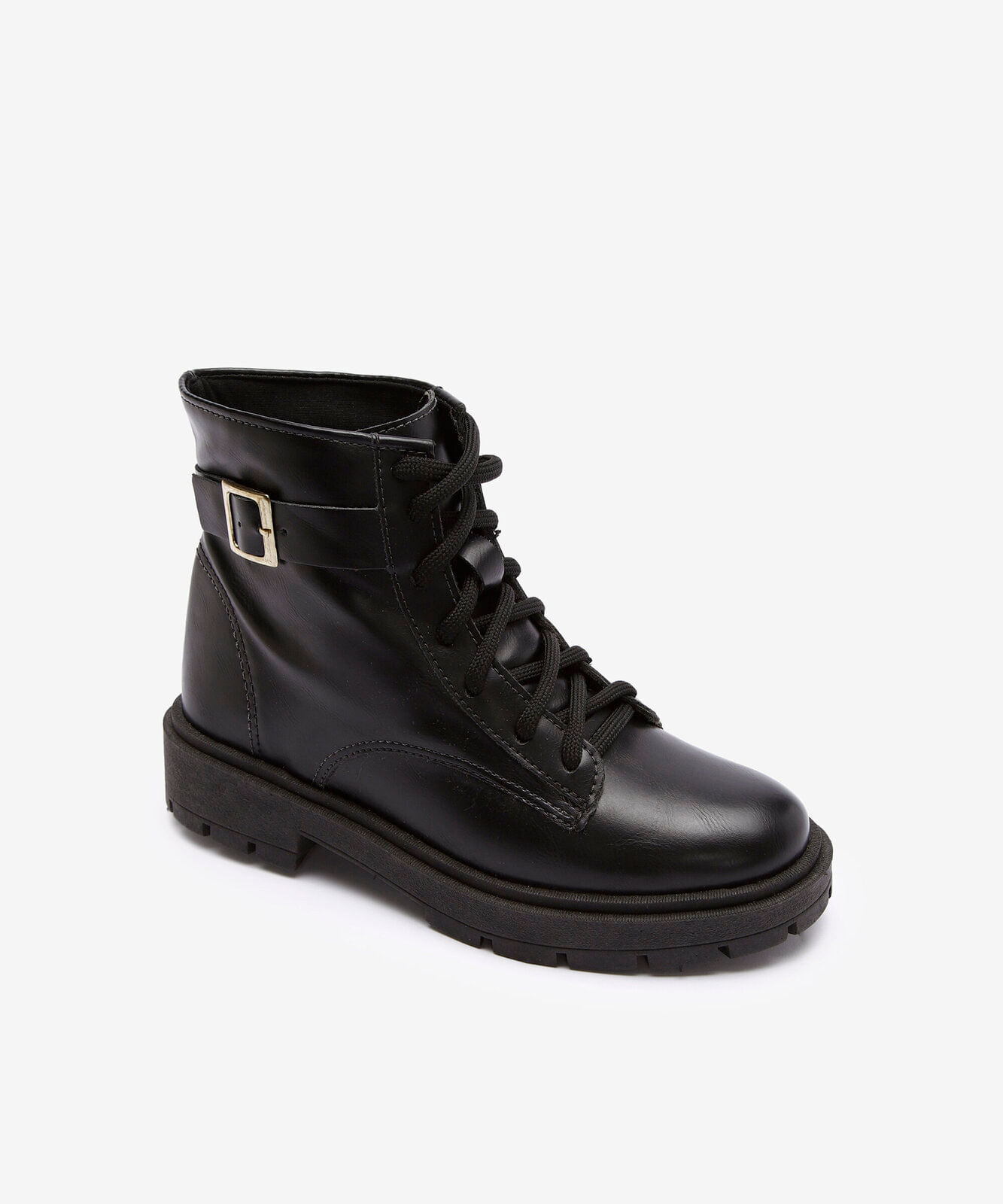 bota cano curto com fivela tratorada preta