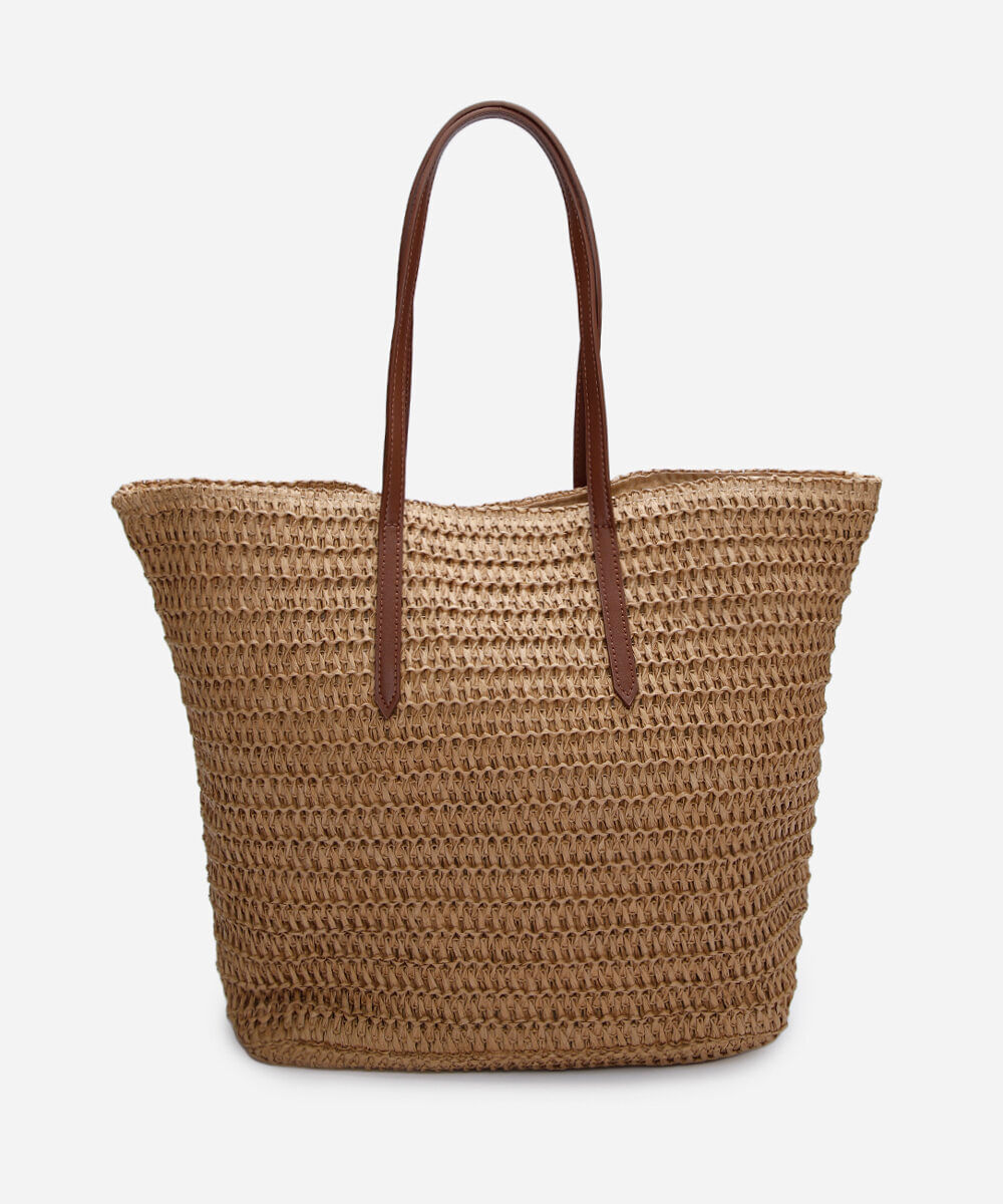 bolsa shopper texturizada bege