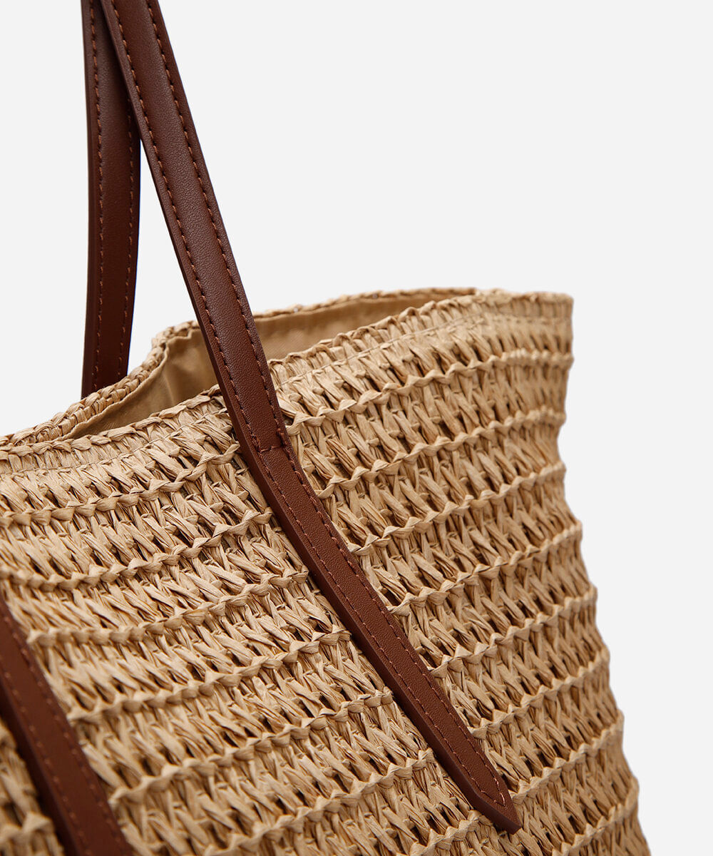 bolsa shopper texturizada bege