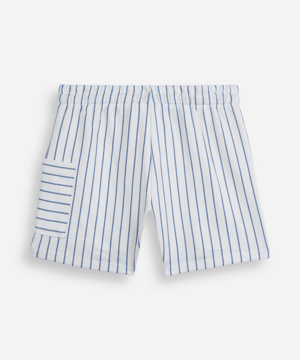 short infantil de malha listrado azul