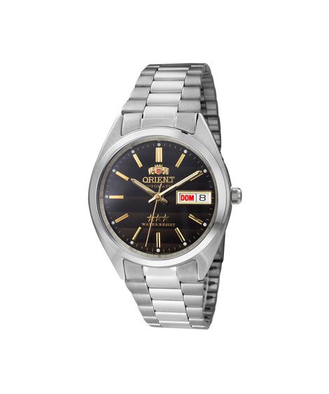 relógio masculino orient analógico calendário 469wa3nh p1sx prateado