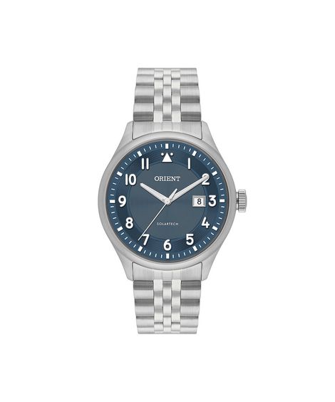 relógio masculino orient analógico calendário mbss1518 d2sx prateado