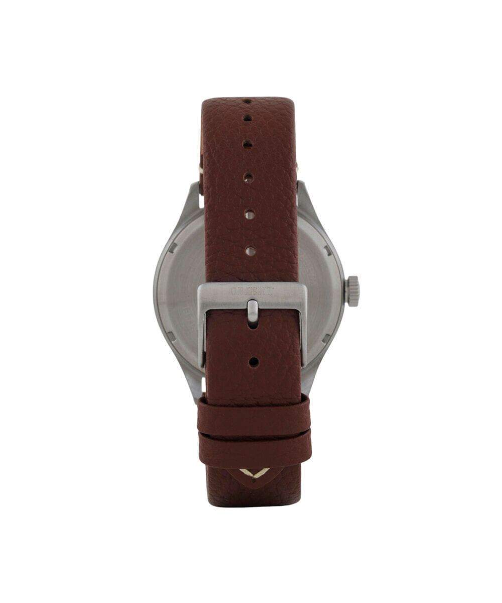 relógio masculino orient solartech analógico calendário mbsc1048 d2nx prateado