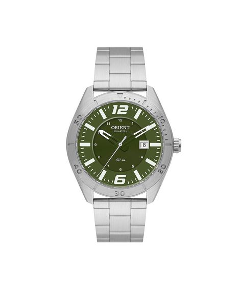 relógio masculino orient analógico calendário mbss1497 e2sx prateado