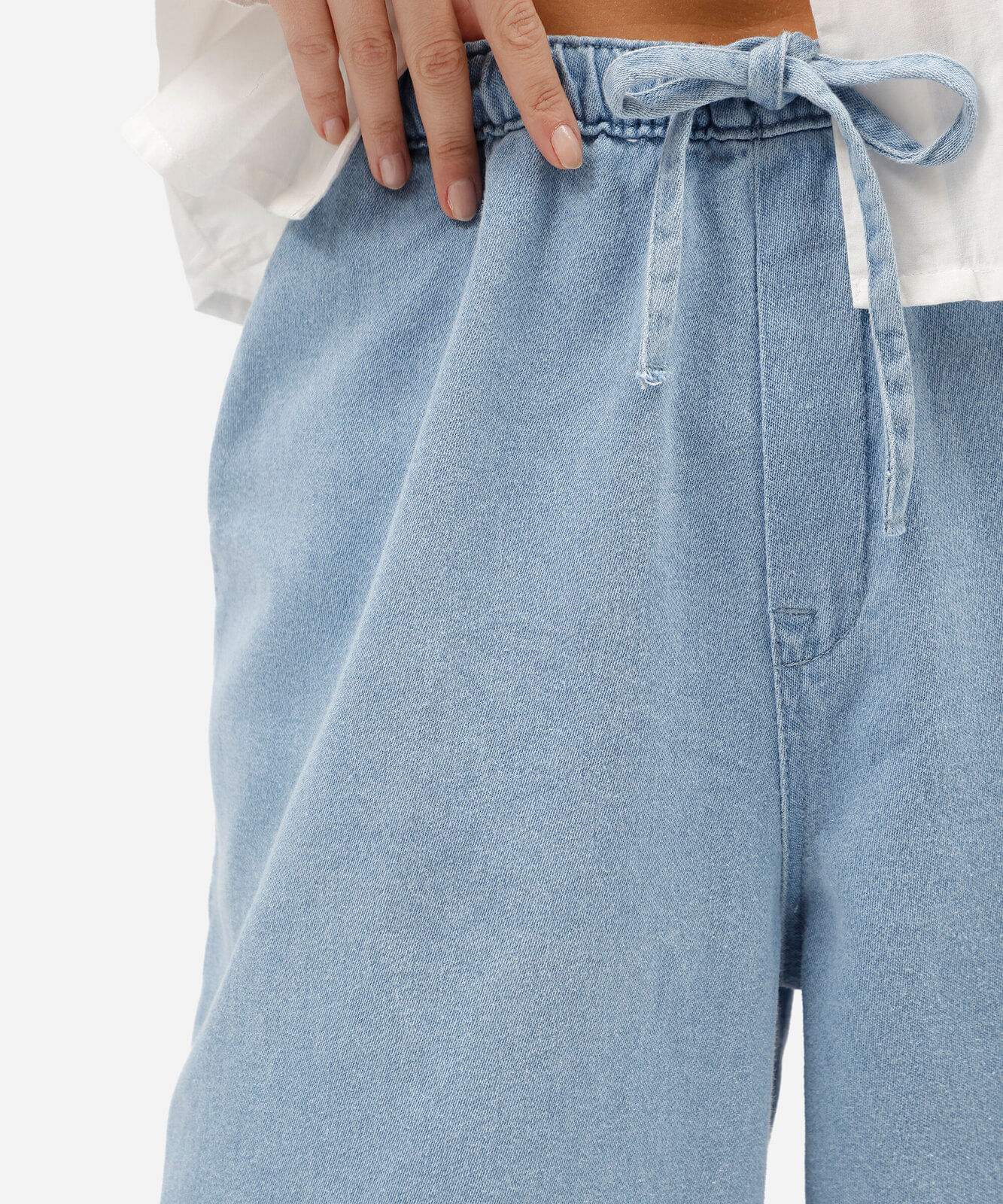 calça aladim feminina jeans cós elástico azul