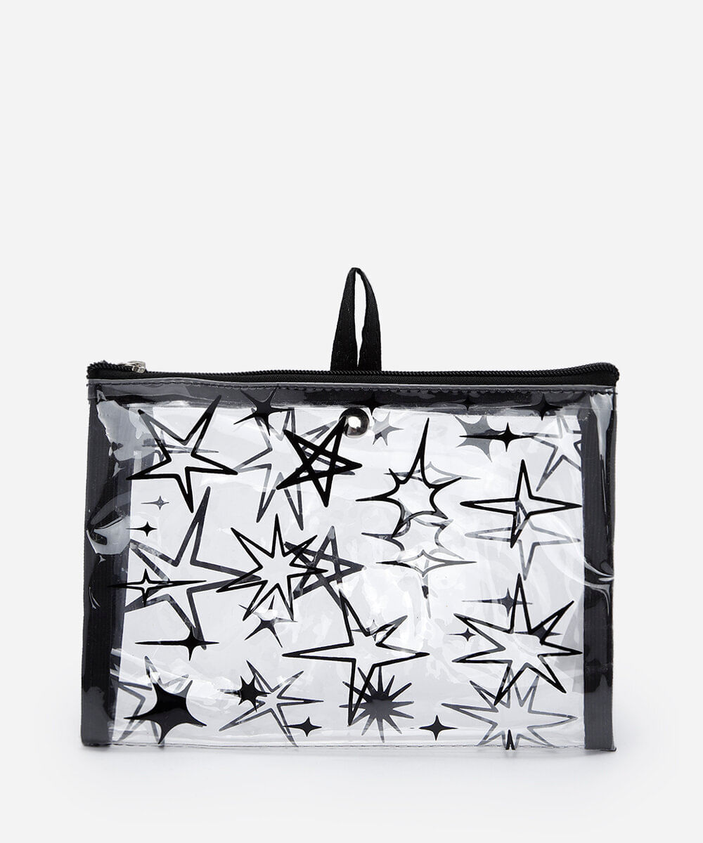 necessaire estrelas preta