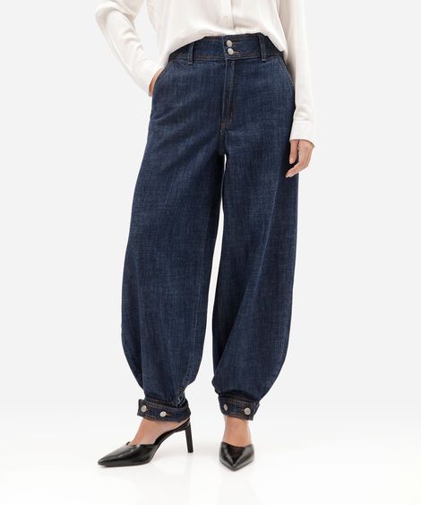 calça aladim feminina jeans cintura alta azul