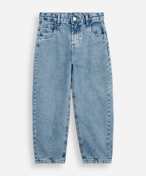 calça balloon infantil jeans azul