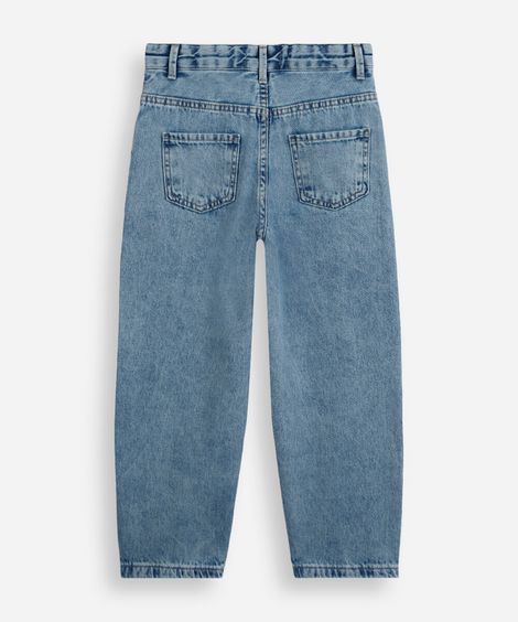 calça balloon infantil jeans azul
