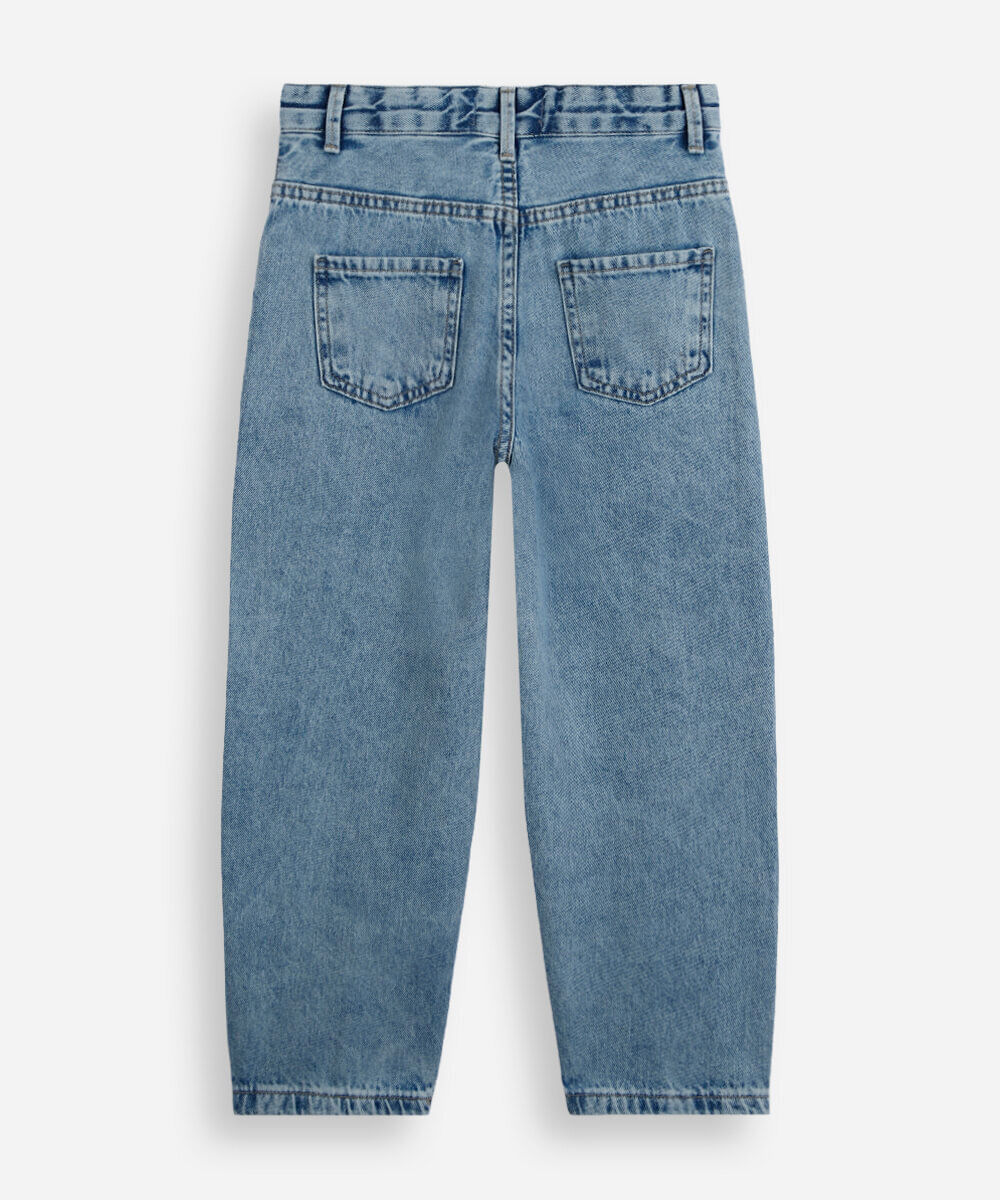 calça balloon infantil jeans azul