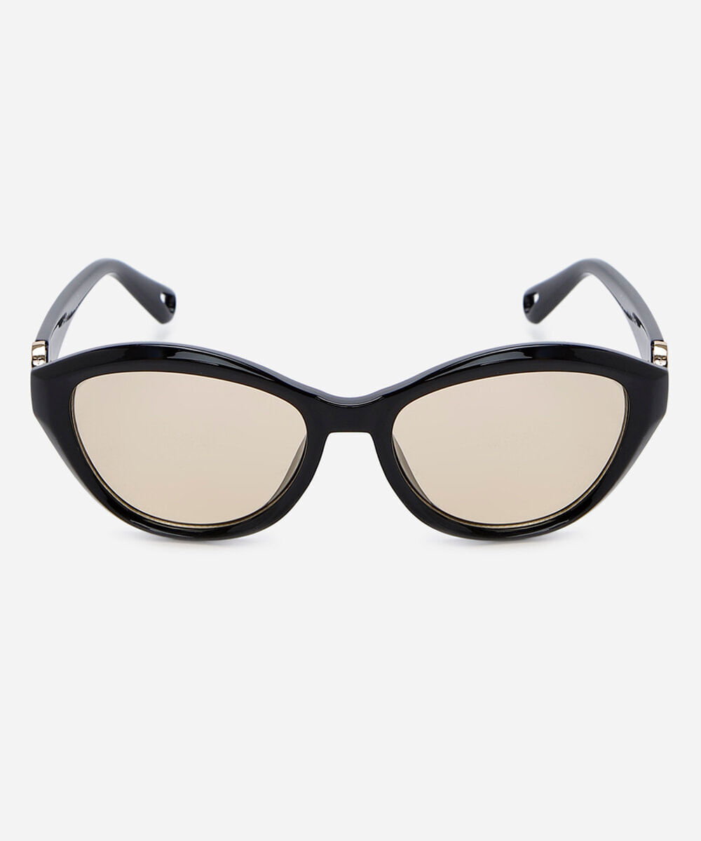 óculos de sol feminino oval de acetato triton preto