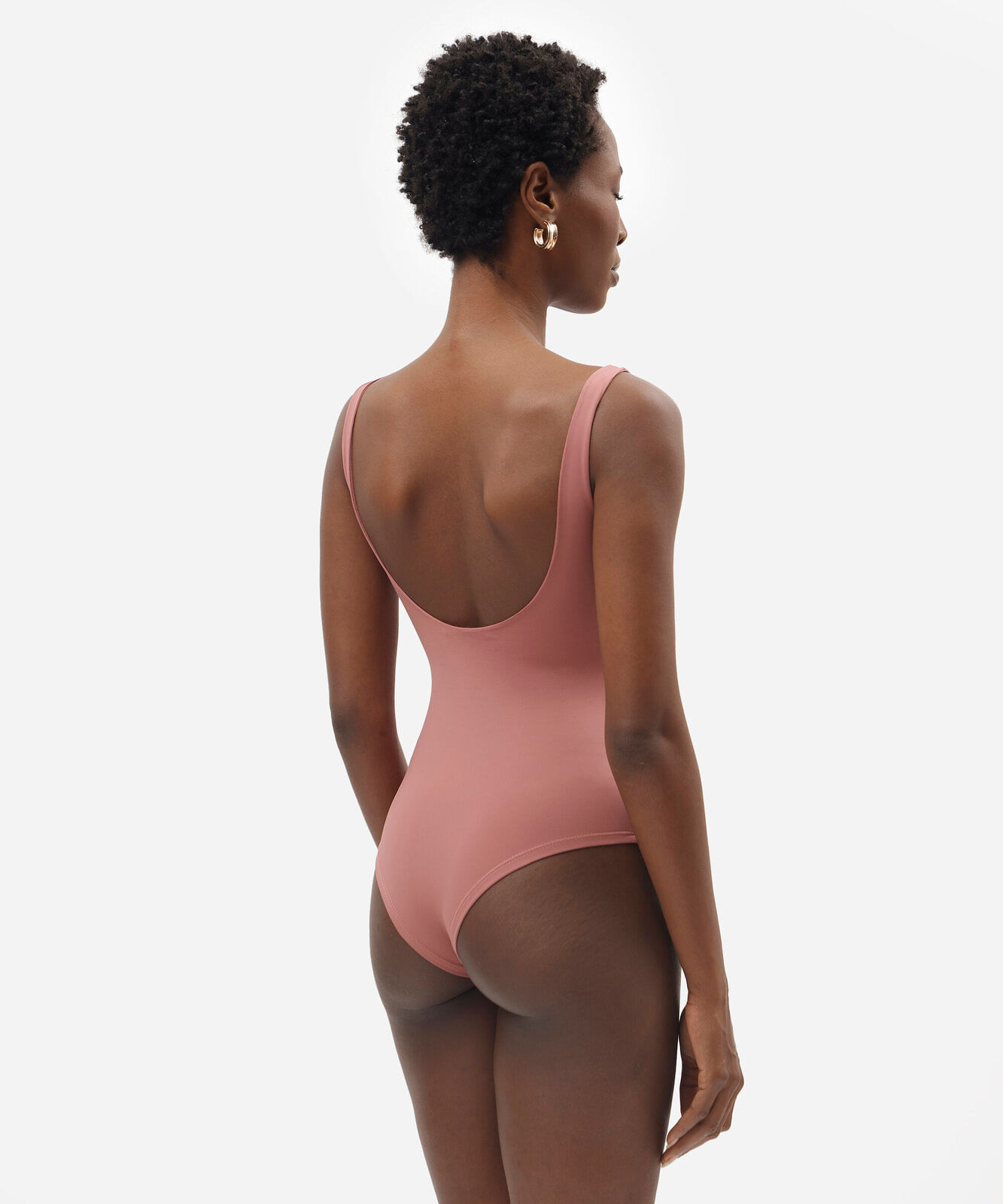 body feminina alça media em poliamida rosa