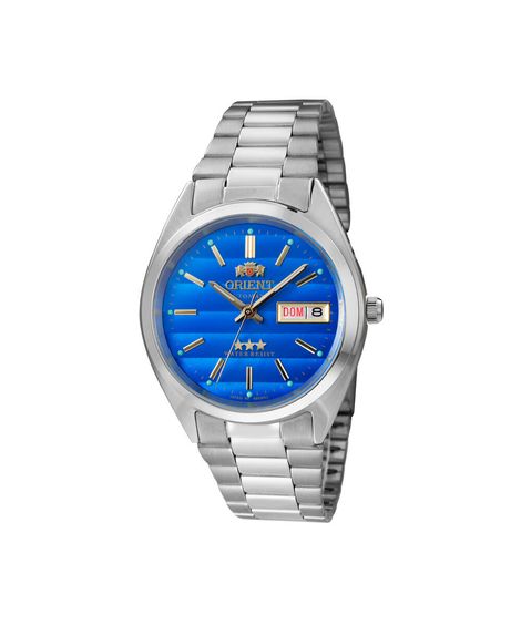 relógio masculino orient analógico calendário 469wa3nh a1sx prateado