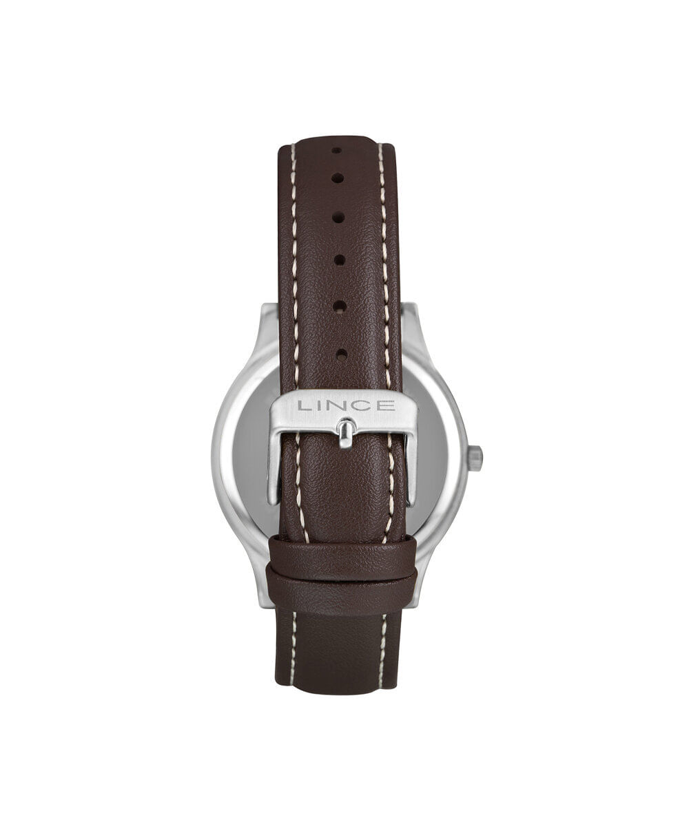 kit relógio masculino lince analógico mrch308l42 kahid2ny prateado