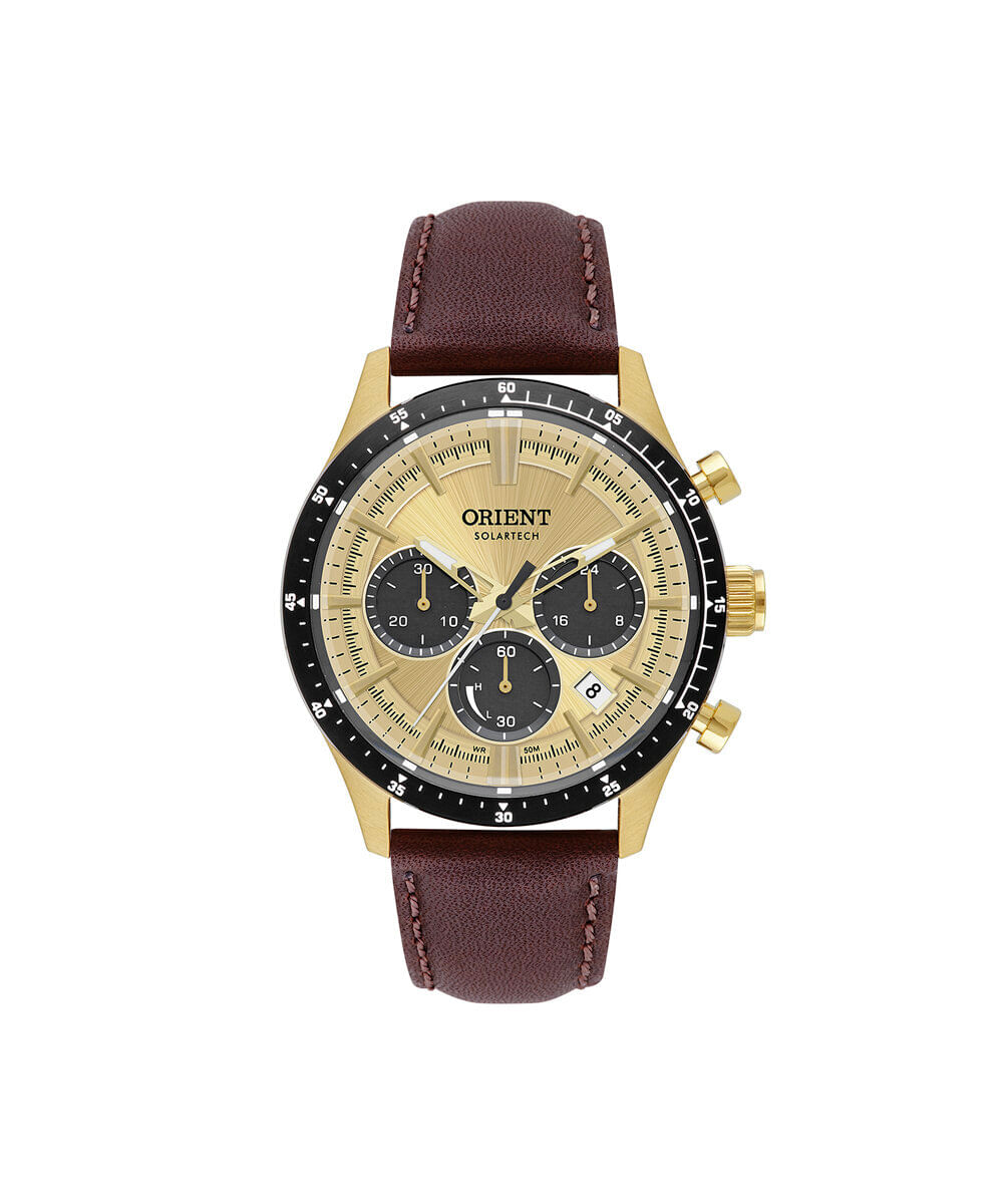 relógio masculino orient cronógrafo mgscc011 c1nx dourado