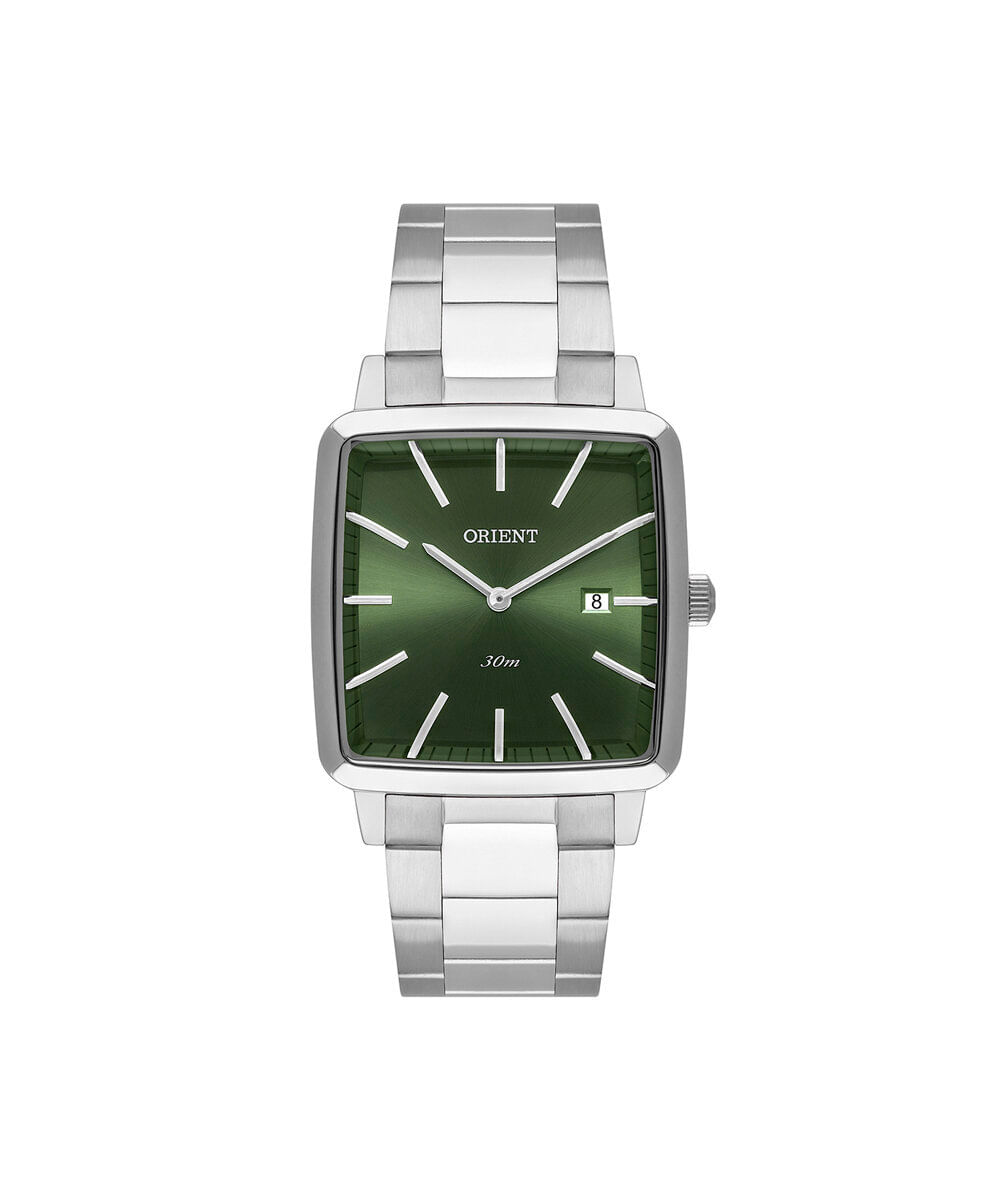 relógio masculino orient analógico calendário gbss1056 e1sx prateado