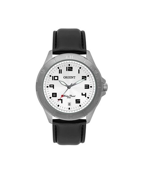relógio masculino orient analógico calendário mbsc1032 s2px prateado