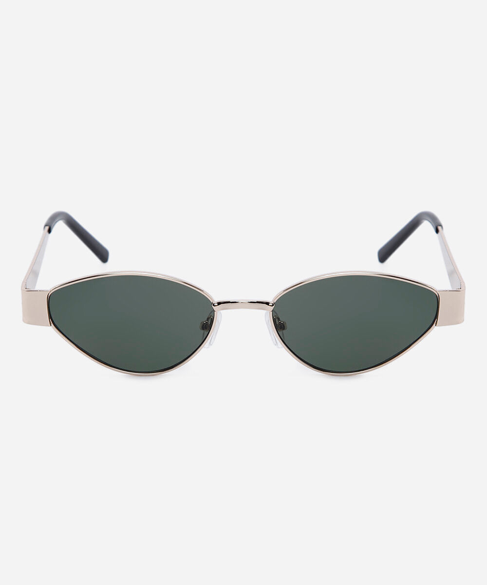 óculos de sol feminino oval de metal triton dourado