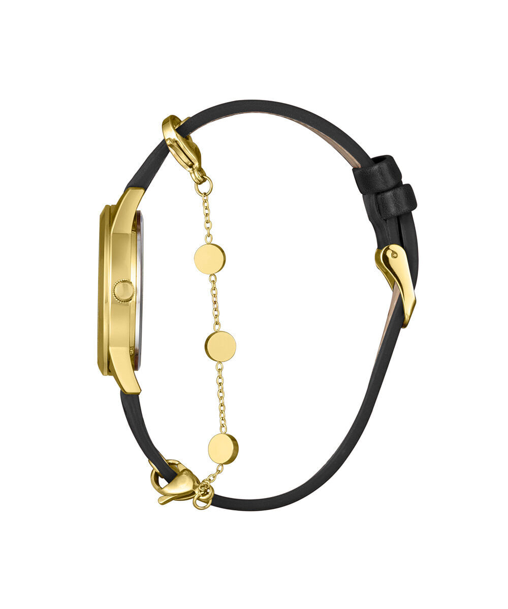 kit relógio feminino lince analógico lrc4876l34 s2px dourado