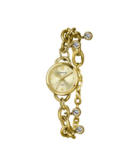 relógio feminino lince analógico lrg4877l25 c2kx dourado