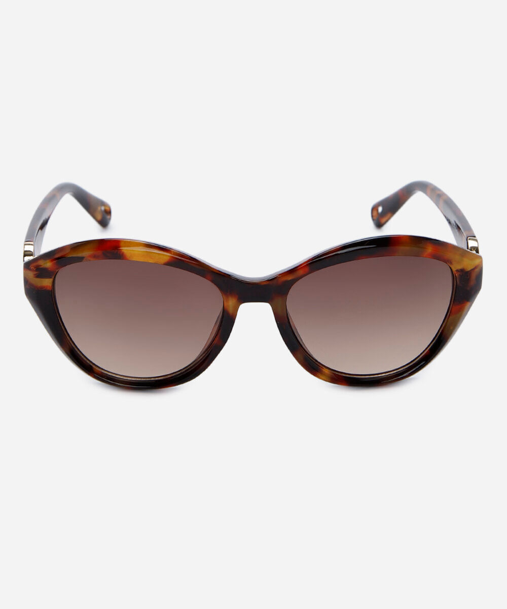 óculos de sol feminino oval de acetato tartaruga triton marrom