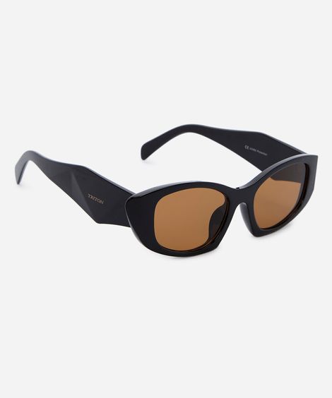 óculos de sol feminino gatinho de acetato triton preto