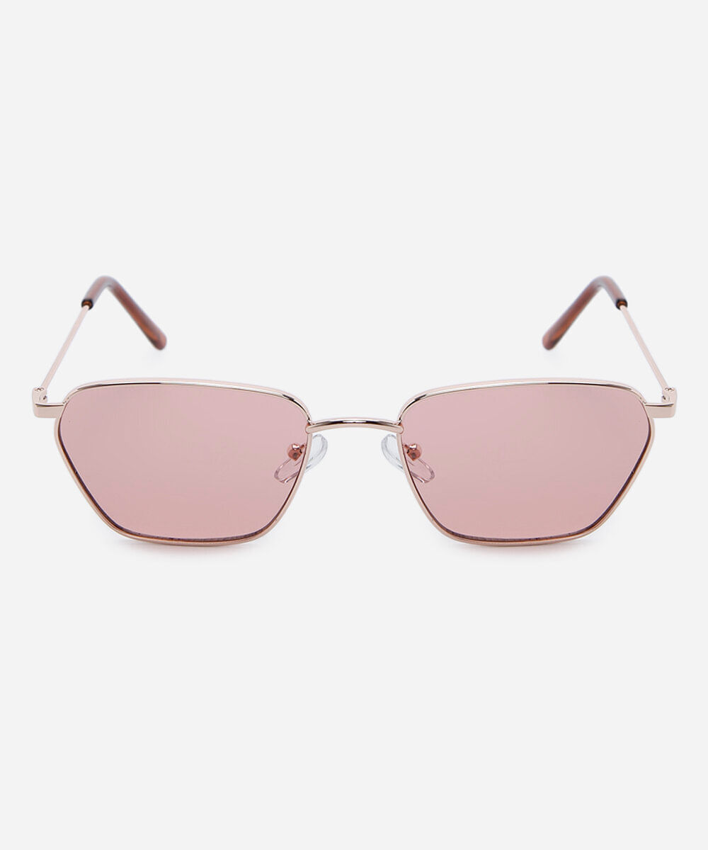 óculos de sol feminino quadrado de metal triton dourado