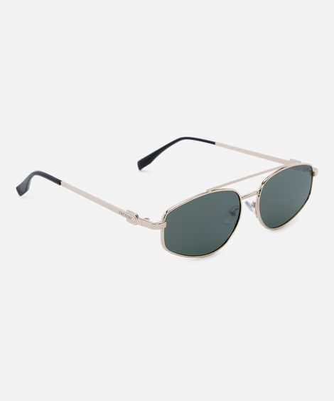 óculos de sol unissex oval de metal triton dourado