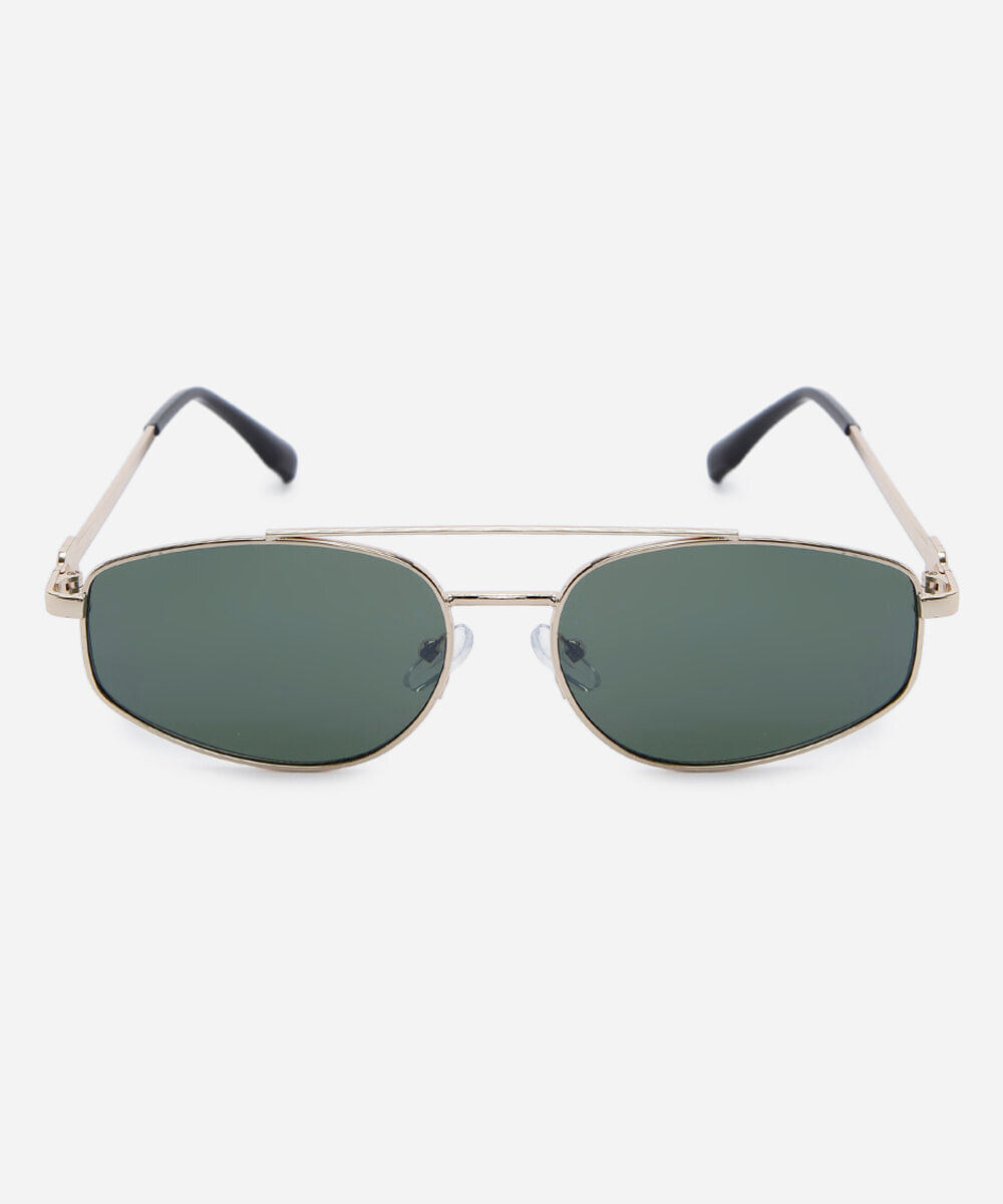 óculos de sol unissex oval de metal triton dourado