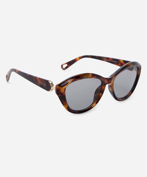 óculos de sol feminino gatinho de acetato tartaruga triton marrom